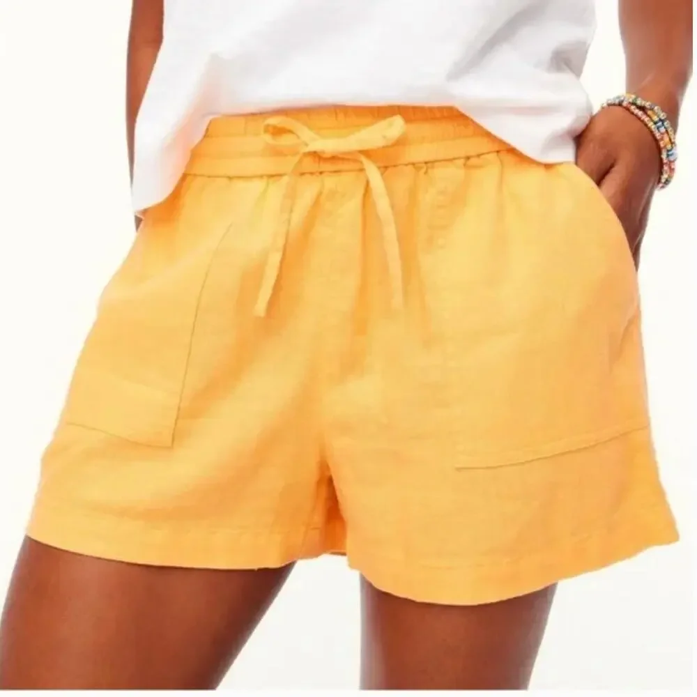 J. CREW NWT Orange Drawstring Linen Blend Shorts // S